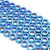 8MM Blue Hematite Gemstone Rim Halo Circle Loose Beads 16 inch Full Strand (80000131-A40)