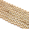 8MM Matte Gold Hematite Gemstone Rim Halo Circle Loose Beads 16 inch Full Strand (80000133-A40)