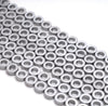 8MM Matte Silver Hematite Gemstone Rim Halo Circle Loose Beads 16 inch Full Strand (80000134-A40)