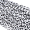 8MM Matte Silver Hematite Gemstone Rim Halo Circle Loose Beads 16 inch Full Strand (80000134-A40)