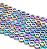 8MM Matte Rainbow Hematite Gemstone Rim Halo Circle Loose Beads 16 inch Full Strand (80000136-A40)