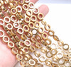 10MM Gold Hematite Gemstone Rim Halo Circle Loose Beads 16 inch Full Strand (80000140-A40)