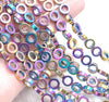 10MM Rainbow Hematite Gemstone Rim Halo Circle Loose Beads 16 inch Full Strand (80000143-A40)