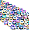 10MM Rainbow Hematite Gemstone Rim Halo Circle Loose Beads 16 inch Full Strand (80000143-A40)