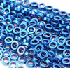 10MM Blue Hematite Gemstone Rim Halo Circle Loose Beads 16 inch Full Strand (80000145-A40)