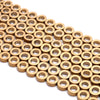 10MM Matte Gold Hematite Gemstone Rim Halo Circle Loose Beads 16 inch Full Strand (80000147-A41)