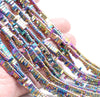 6X2MM Rainbow Hematite Gemstone Double Hole Flat Round Rectangle Loose Beads 16 inch Full Strand (80000156-A41)