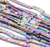 6X2MM Rainbow Hematite Gemstone Double Hole Flat Round Rectangle Loose Beads 16 inch Full Strand (80000156-A41)