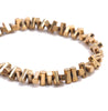 6X3MM Gold Hematite Gemstone Side Drill Hexagon Tube Loose Beads 16 inch Full Strand (80000167-A41)