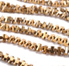 6X3MM Gold Hematite Gemstone Side Drill Hexagon Tube Loose Beads 16 inch Full Strand (80000167-A41)