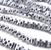 6X3MM Silver Hematite Gemstone Side Drill Hexagon Tube Loose Beads 16 inch Full Strand (80000168-A41)