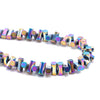 6X3MM Rainbow Hematite Gemstone Side Drill Hexagon Tube Loose Beads 16 inch Full Strand (80000170-A41)