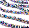 6X3MM Rainbow Hematite Gemstone Side Drill Hexagon Tube Loose Beads 16 inch Full Strand (80000170-A41)