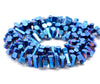 6X3MM Blue Hematite Gemstone Side Drill Hexagon Tube Loose Beads 16 inch Full Strand (80000172-A42)