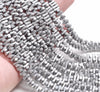 6X3MM Matte Silver Hematite Gemstone Side Drill Hexagon Tube Loose Beads 16 inch Full Strand (80000175-A42)