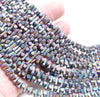 6X3MM Matte Rainbow Hematite Gemstone Side Drill Hexagon Tube Loose Beads 16 inch Full Strand (80000177-A42)