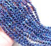 6X3MM Matte Blue Hematite Gemstone Side Drill Hexagon Tube Loose Beads 16 inch Full Strand (80000179-A42)