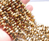 12X5MM Gold Hematite Gemstone Nugget Loose Beads 15.5 inch Full Strand (80000181-A42)