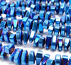 12X5MM Blue Hematite Gemstone Nugget Loose Beads 15.5 inch Full Strand (80000186-A43)