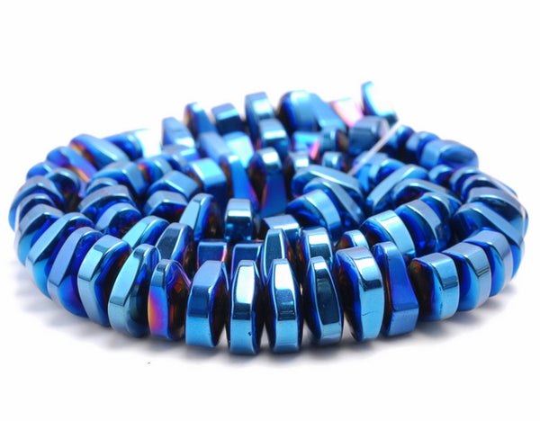 12X5MM Blue Hematite Gemstone Nugget Loose Beads 15.5 inch Full Strand (80000186-A43)