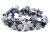 4MM Black Hematite Gemstone Diagonal Drill;Square Cube Loose Beads 15.5 inch Full Strand (80000187-A43)