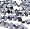 4MM Black Hematite Gemstone Diagonal Drill;Square Cube Loose Beads 15.5 inch Full Strand (80000187-A43)