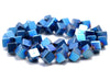 4MM Blue Hematite Gemstone Diagonal Drill;Square Cube Loose Beads 15.5 inch Full Strand (80000193-A43)