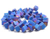 4MM Matte Blue Hematite Gemstone Diagonal Drill;Square Cube Loose Beads 15.5 inch Full Strand (80000200-A43)