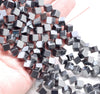 6MM Black Hematite Gemstone Diagonal Drill;Square Cube Loose Beads 16 inch Full Strand (80000201-A43)