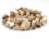 6MM Gold Hematite Gemstone Diagonal Drill;Square Cube Loose Beads 16 inch Full Strand (80000202-A43)