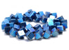 6MM Blue Hematite Gemstone Diagonal Drill;Square Cube Loose Beads 16 inch Full Strand (80000207-A44)