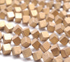 6MM Matte Gold Hematite Gemstone Diagonal Drill;Square Cube Loose Beads 16 inch Full Strand (80000209-A44)