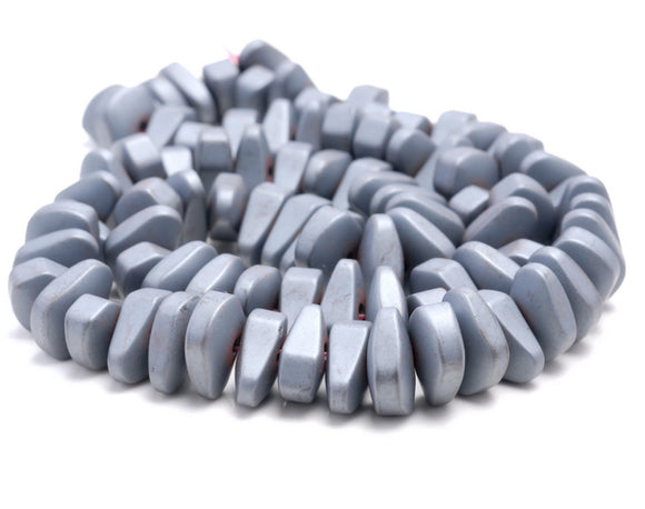 12X5MM Matte Black Hematite Gemstone Nugget Loose Beads 15.5 inch Full Strand (80000249-A46)