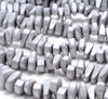 12X5MM Matte Silver Hematite Gemstone Nugget Loose Beads 15.5 inch Full Strand (80000251-A46)