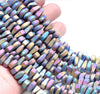 12X5MM Matte Rainbow Hematite Gemstone Nugget Loose Beads 15.5 inch Full Strand (80000253-A46)