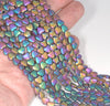 6MM Matte Rainbow Hematite Gemstone Love Heart Loose Beads 15.5 inch Full Strand (80000273-A47)