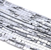 4X2MM Matte Silver Hematite Gemstone Square Flat Loose Beads 16 inch Full Strand (80000285-A48)