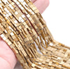 4X2MM Matte Gold Hematite Gemstone Square Flat Loose Beads 16 inch Full Strand (80000286-A48)