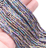 2MM Matte Rainbow Hematite Gemstone Square Rouded Cube Loose Beads 16 inch Full Strand (80000302-A48)