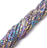 2MM Matte Rainbow Hematite Gemstone Square Rouded Cube Loose Beads 16 inch Full Strand (80000302-A48)