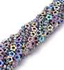 6X2MM Matte Rainbow Hematite Gemstone Flower Loose Beads 16 inch Full Strand (80000304-A48)