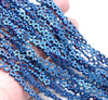 6X2MM Matte Blue Hematite Gemstone Flower Loose Beads 16 inch Full Strand (80000307-A48)