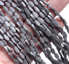 8X4MM Matte Black Hematite Gemstone Pinnate Leaf Loose Beads 16 inch Full Strand (80000308-A48)