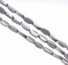 8X4MM Matte Silver Hematite Gemstone Pinnate Leaf Loose Beads 16 inch Full Strand (80000309-A48)