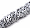 8X4MM Matte Silver Hematite Gemstone Pinnate Leaf Loose Beads 16 inch Full Strand (80000309-A48)