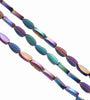 8X4MM Matte Rainbow Hematite Gemstone Pinnate Leaf Loose Beads 16 inch Full Strand (80000312-A48)