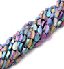 8X4MM Matte Rainbow Hematite Gemstone Pinnate Leaf Loose Beads 16 inch Full Strand (80000312-A48)