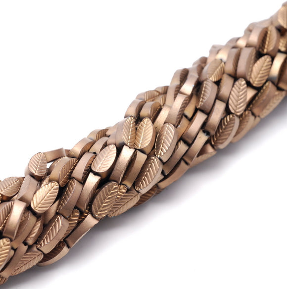 8X4MM Matte Bronze Hematite Gemstone Pinnate Leaf Loose Beads 16 inch Full Strand (80000313-A48)