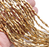 8X4MM Gold Hematite Gemstone Pinnate Leaf Loose Beads 16 inch Full Strand (80000316-A44)