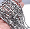 8X4MM Silver Hematite Gemstone Pinnate Leaf Loose Beads 16 inch Full Strand (80000317-A44)